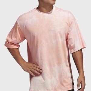 Adidas tie Dye Mens T-shirt Pink/White. Oversized Medium.